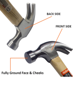 Harden 500 Grams Carbon Steel Claw Hammer with Oak Wood Handle