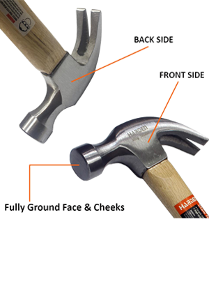Harden 500 Grams Carbon Steel Claw Hammer with Oak Wood Handle