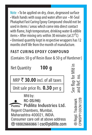 Pidilite M-Seal Phataphat Fast Curing Epoxy Compound Putty